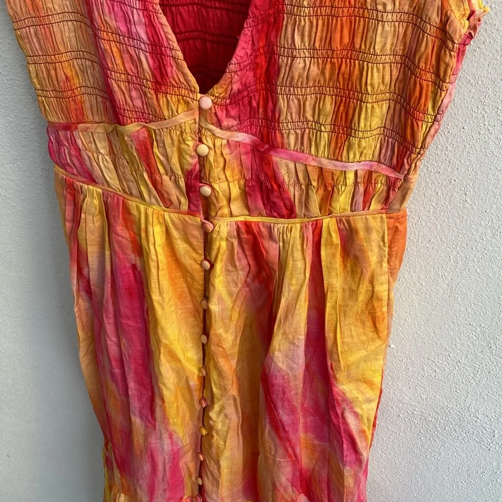 Anthropologie The Peregrine Midi Dress Pink Orange Maxi Size XS - Picture 12 of 16